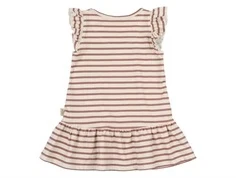 Råhvid og mørk rosa stribet kjole fra petit piao PP1732 withered rose bagfra